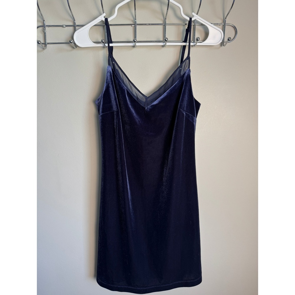 Dynamite Womens Purple Velvet Mesh V-Neck Mini Dress XS Cocktail Party Glam Chic
